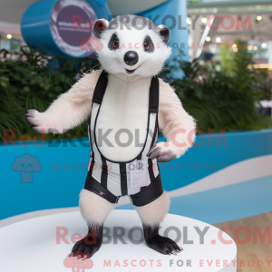 White Badger maskot kostume...