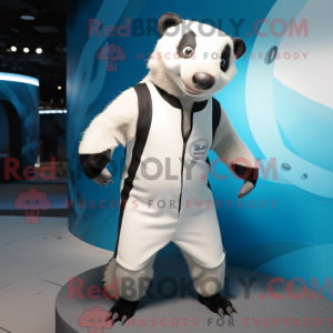 White Badger maskot kostume...
