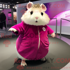 Magenta hamster maskot...