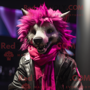 Magenta hyæne maskot...