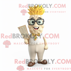 Crème aas mascottekostuum...