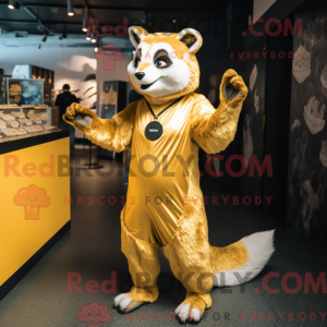 Gold Badger mascot costume...