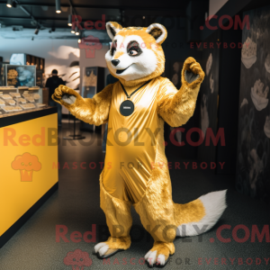 Gold Badger maskot kostume...