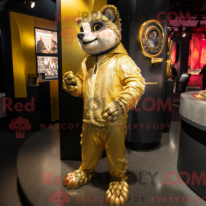 Gold Badger maskot kostume...