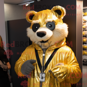 Gold Badger mascot costume...