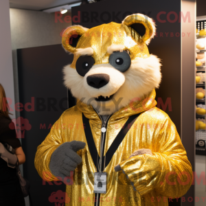 Gold Badger maskot kostume...