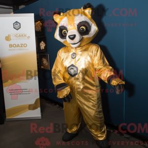 Gold Badger maskot kostume...