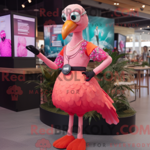 Flamingo-maskotdraktfigur...