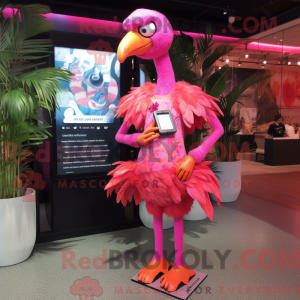 Flamingo-maskotdraktfigur...