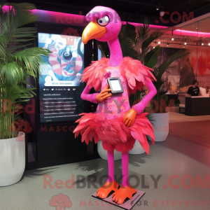 Flamingo-Maskottchen-Kostüm...