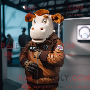 Brun Hereford Cow maskot...