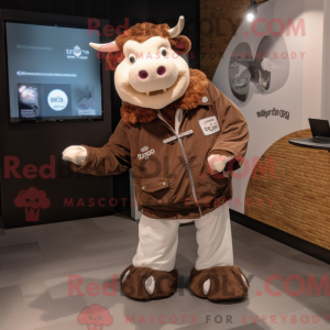 Brun Hereford Cow maskot...