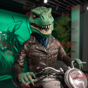 Green Allosaurus mascot...