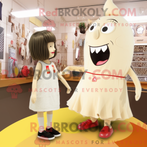 Beige Pepper mascot costume...