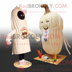 Beige Pepper maskot kostume...