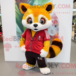 Yellow Red Panda mascot...