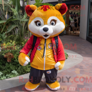 Yellow Red Panda mascot...