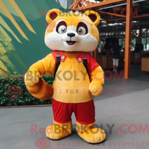 Yellow Red Panda mascot...