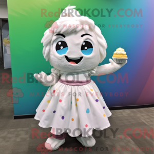 Wit Cupcake-mascottekostuum...
