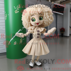 Beige Irish Dancer mascot...