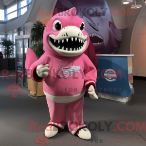 Pink Megalodon mascot...
