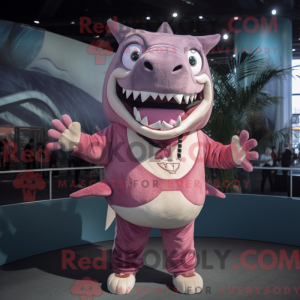 Pink Megalodon maskot...