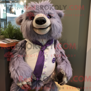 Lavender Sloth Bear mascot...