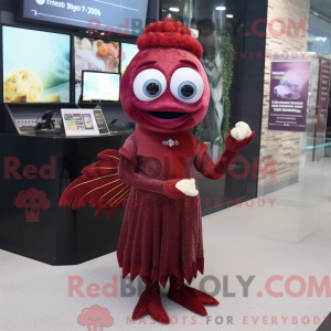 Maroon Betta Fish mascot...