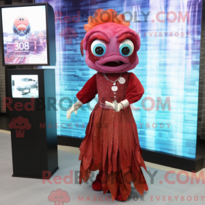 Maroon Betta Fish mascot...