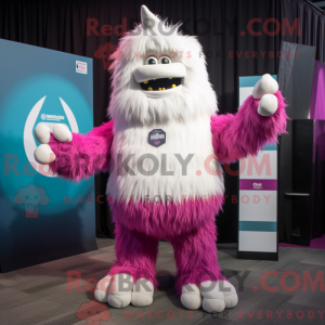 Magenta Yeti maskot kostume...