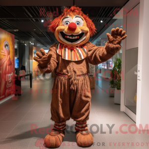 Brown Clown mascot costume...