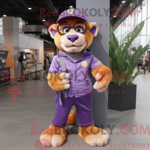 Purple Smilodon mascot...