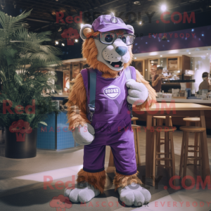 Purple Smilodon mascot...