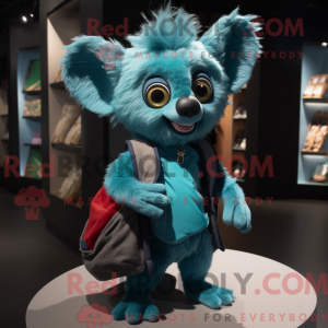 Teal Aye-Aye Maskottchen...