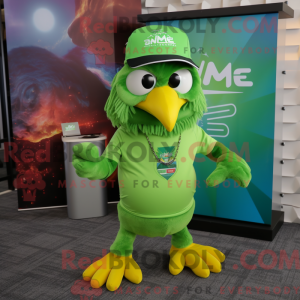 Lime Green Eagle mascot...