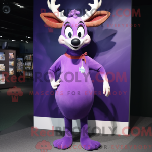 Purple Deer mascot costume...