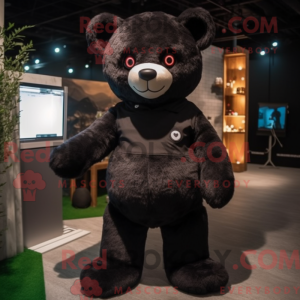 Sort Teddy Bear maskot...