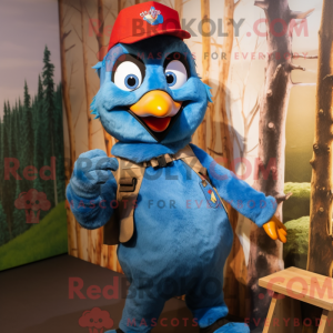 Blå spætte maskot kostume...