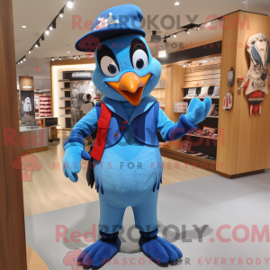 Blå spætte maskot kostume...