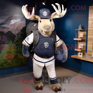 Navy Elk-mascottekostuum...