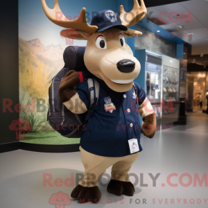 Navy Elk-maskotdraktfigur...