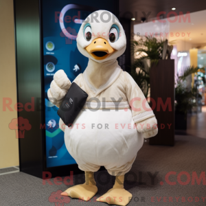 Cream Gosling mascot...