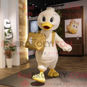 Cream Gosling mascot...