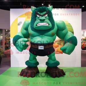 Green Strongman mascot...