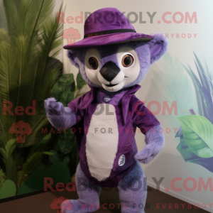 Lilla Lemur maskot kostume...