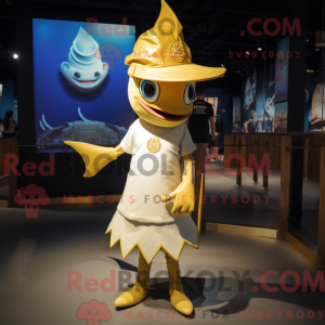 Gull Sverdfisk maskot drakt...