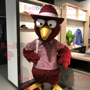 Maroon Chicken mascot...