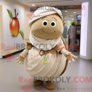 Tan Apple mascot costume...