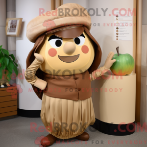 Tan Apple mascot costume...