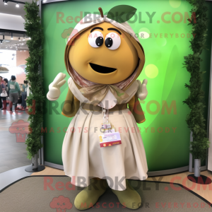 Tan Apple maskot kostume...
